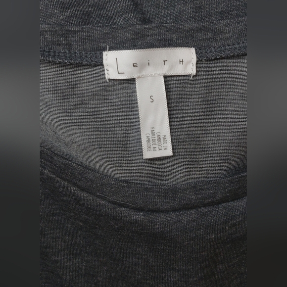 Leith NWT Size Small Grey Ruched Long Sleeve Bodycon Midi Dress Office Date Chic - Picture 8 of 11